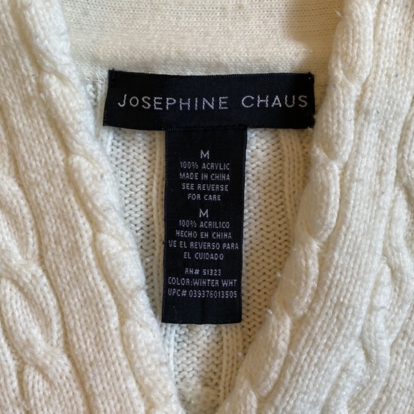 Josephine Chaus V-neck sweater comfy winter white size medium - Picture 2 of 8